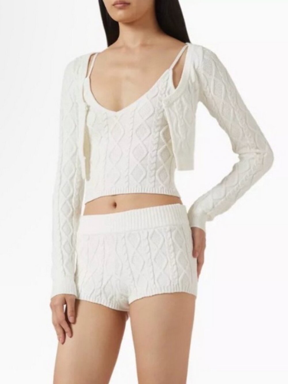 SKIMS SNOW BUNNY SHOP KNIT FOLDOVER SHORT